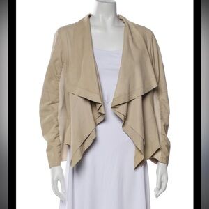 Bod & Christensen Elegant Cream Leather Waterfall Biker Jacket Size Small